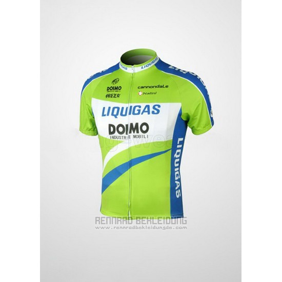 2010 Fahrradbekleidung Liquigas Doimo Blau und Grun Trikot Kurzarm und Tragerhose